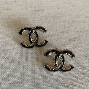 Authentic Chanel black earring